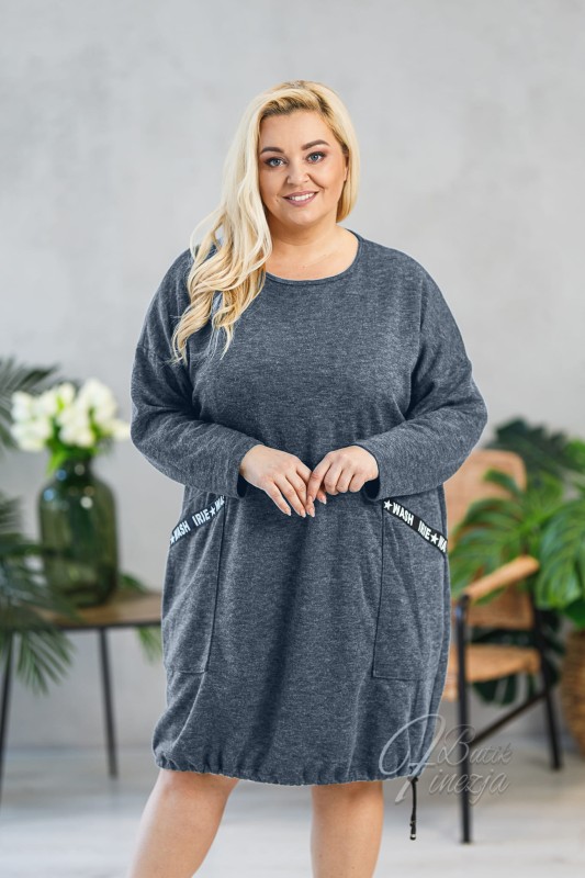 Sukienka dzianinowa grafitowa