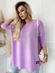 Sweterek oversize z blaszką lawendowy