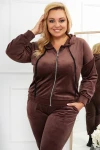 Dres welurowy rozpinany czekoladowy
