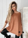 Sweter oversize z blaszką kamel