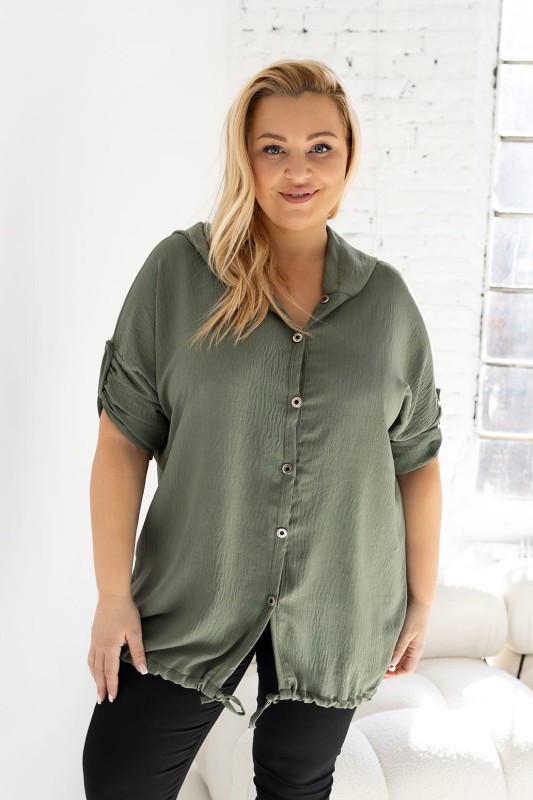 Bluza narzutka z kapturem  khaki