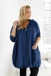 Bluza parka rozpinana z kapturem ciemny jeans