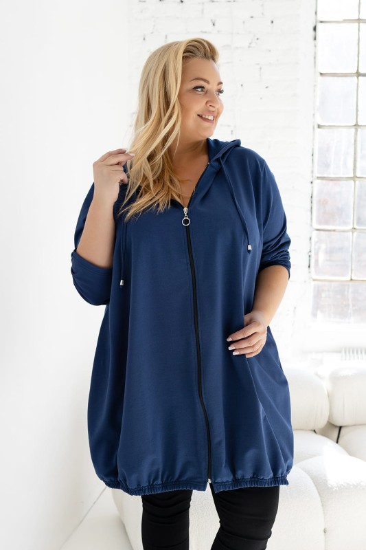 Bluza parka rozpinana z kapturem ciemny jeans