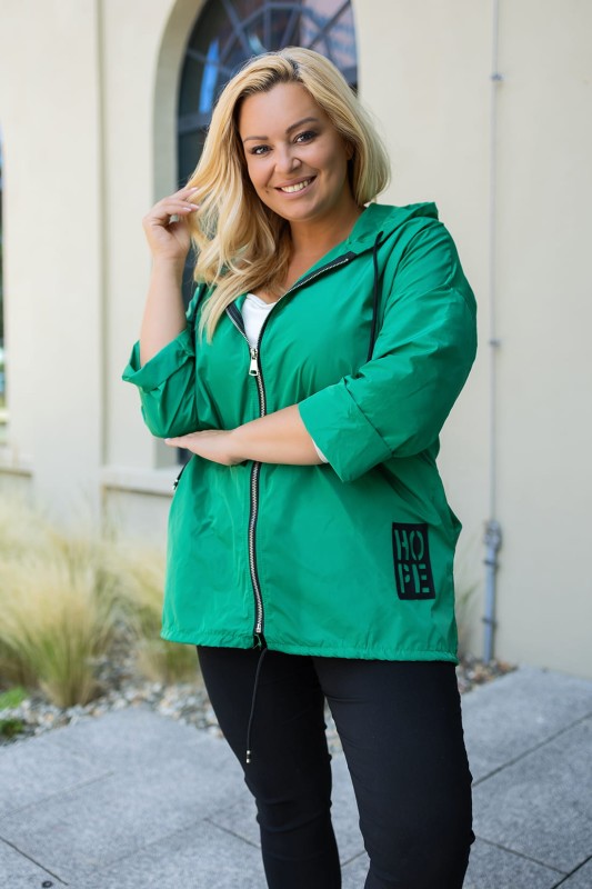 Kurtka wiatrowa przeciwdeszczowa zielona