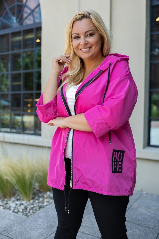 Kurtka wiatrowa przeciwdeszczowa fuksja