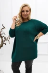 Sweter oversize z blaszką butelkowa zieleń