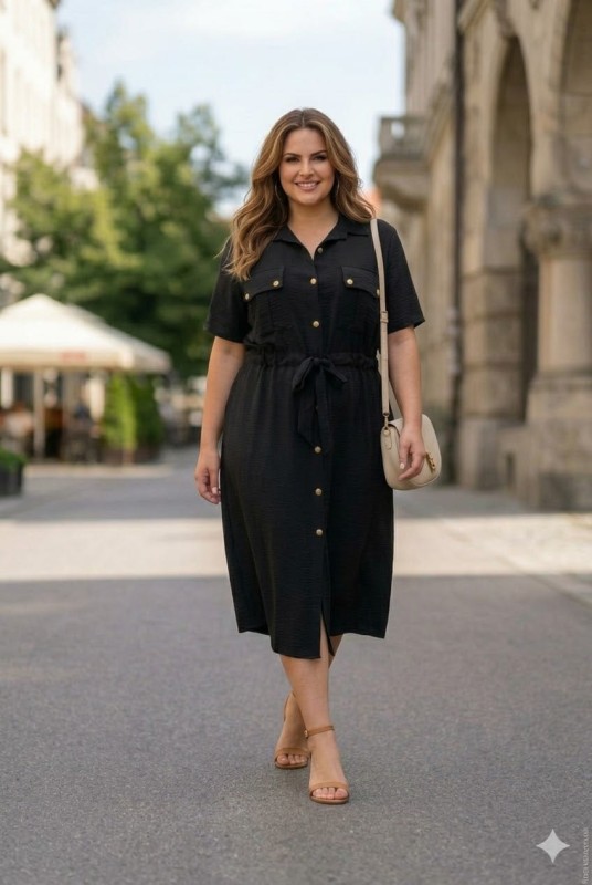 Sukienka szmizjerka   czarna