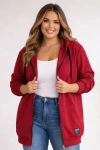 Bluza Kangurka rozpinana Plus Size czerwona