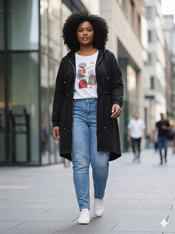 Bluza bawełniana parka czarna