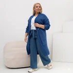 Narzutka kardigan  długi jeansowy