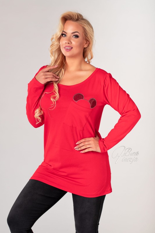 Bluzka z Myszką Miki czerwona