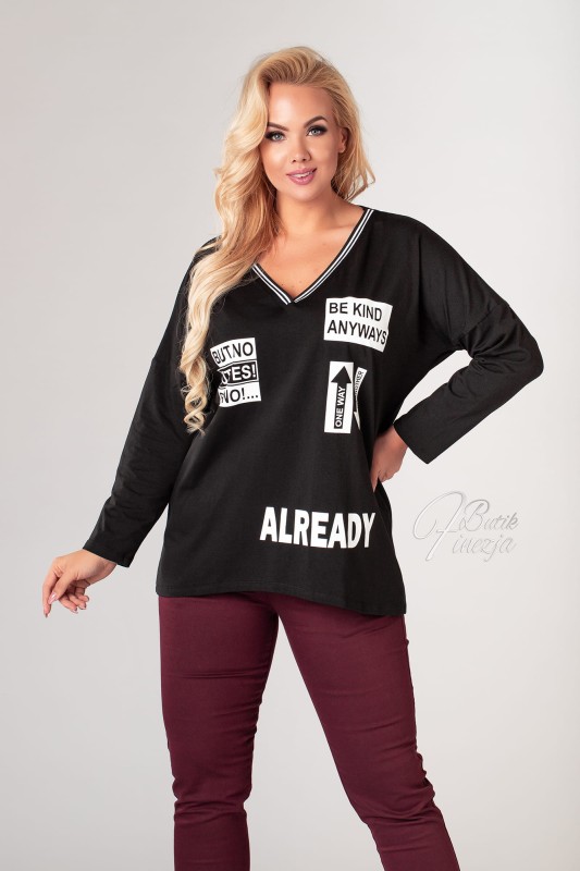 Bluzka w szpic czarna